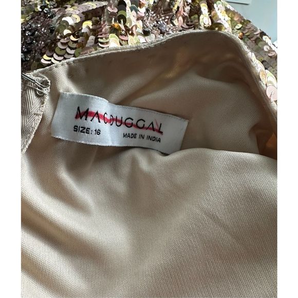 MAC DUGGAL HAND BEADED HIGH NECK MIDI DRESS - Picture 11 of 11